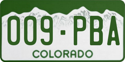 CO license plate 009PBA
