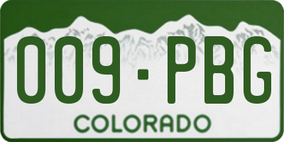 CO license plate 009PBG