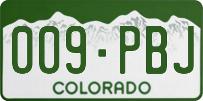 CO license plate 009PBJ