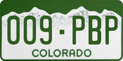CO license plate 009PBP