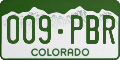 CO license plate 009PBR