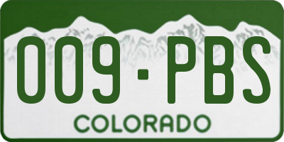CO license plate 009PBS