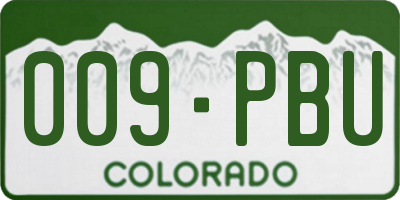 CO license plate 009PBU