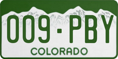 CO license plate 009PBY