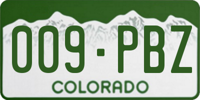 CO license plate 009PBZ