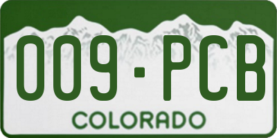 CO license plate 009PCB