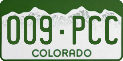 CO license plate 009PCC