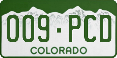 CO license plate 009PCD