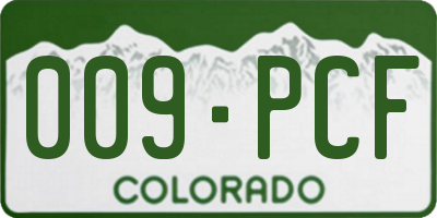 CO license plate 009PCF