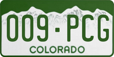 CO license plate 009PCG