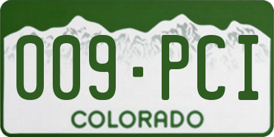 CO license plate 009PCI