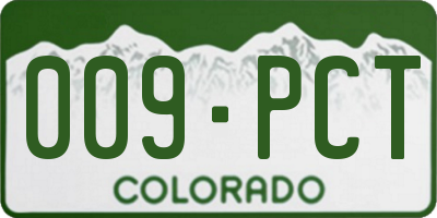 CO license plate 009PCT