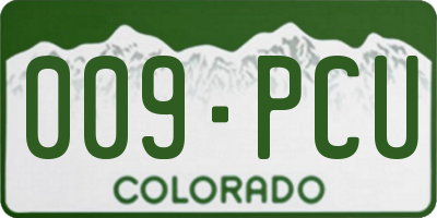 CO license plate 009PCU