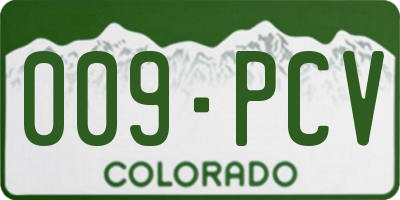 CO license plate 009PCV