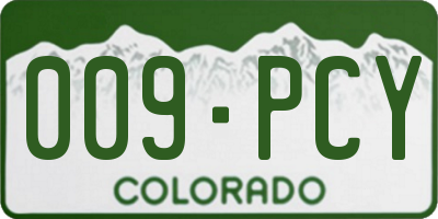 CO license plate 009PCY