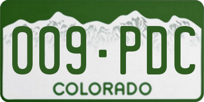 CO license plate 009PDC