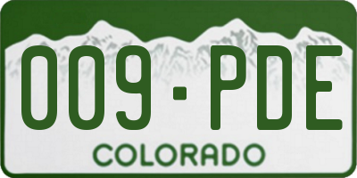 CO license plate 009PDE