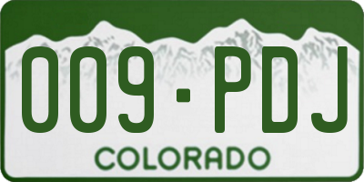 CO license plate 009PDJ