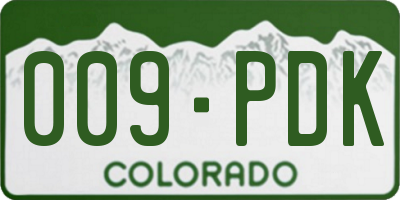 CO license plate 009PDK