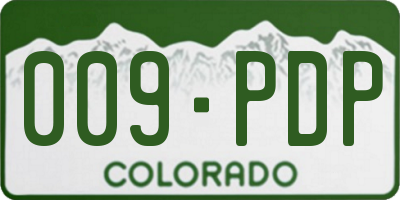 CO license plate 009PDP