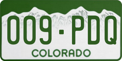 CO license plate 009PDQ