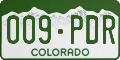 CO license plate 009PDR