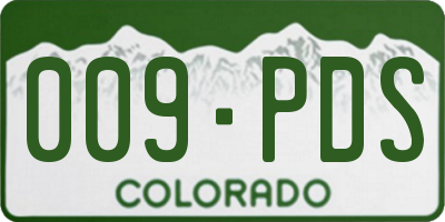 CO license plate 009PDS