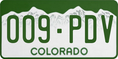CO license plate 009PDV