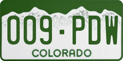 CO license plate 009PDW