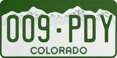 CO license plate 009PDY