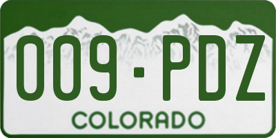 CO license plate 009PDZ