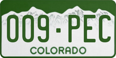 CO license plate 009PEC