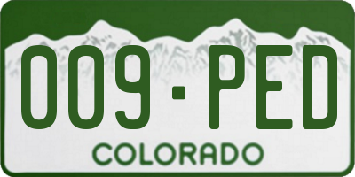 CO license plate 009PED