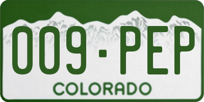 CO license plate 009PEP