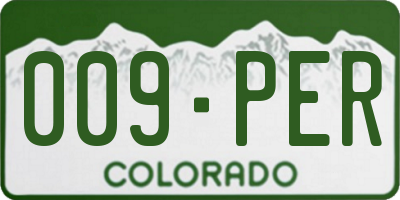 CO license plate 009PER