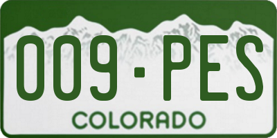 CO license plate 009PES