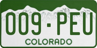 CO license plate 009PEU