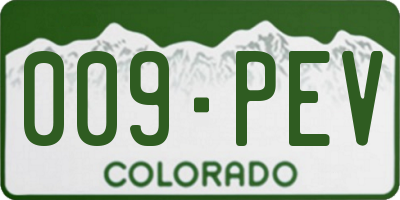CO license plate 009PEV