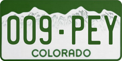 CO license plate 009PEY