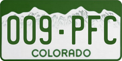 CO license plate 009PFC
