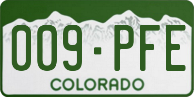 CO license plate 009PFE