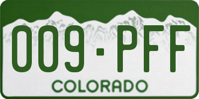 CO license plate 009PFF