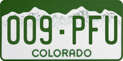 CO license plate 009PFU
