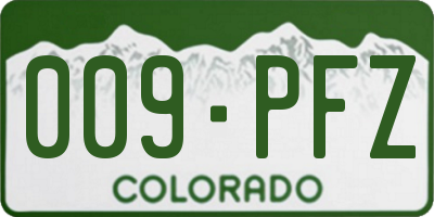 CO license plate 009PFZ