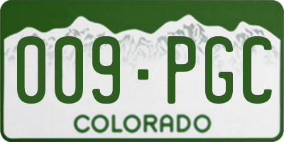 CO license plate 009PGC