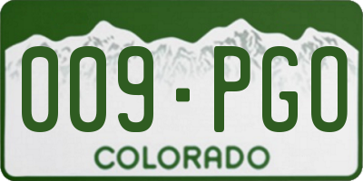 CO license plate 009PGO