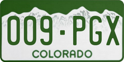 CO license plate 009PGX
