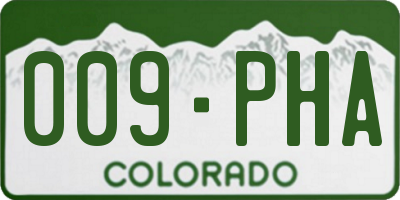 CO license plate 009PHA