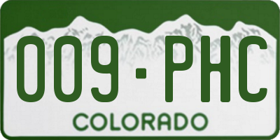 CO license plate 009PHC