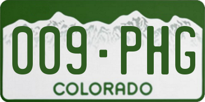 CO license plate 009PHG